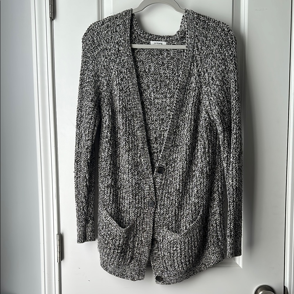 Garage Gray Chunky Knit Cardigan Sweater